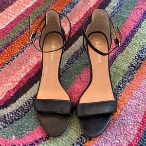 Black Leather Sandal Heel